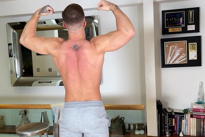 Young &amp; Seriously Fit PT Shows off his Huge Muscles &amp; Massive Uncut Cock &amp; Shoots a Big Load!