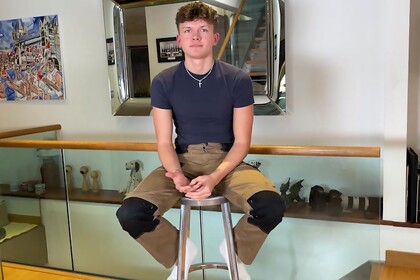 Young Handsome Teen gets Manhandled &amp; his Hard Uncut Cock Shoots Cum!