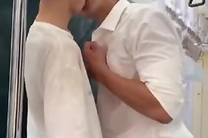 Twink fucked by a hot slender guy inside the train