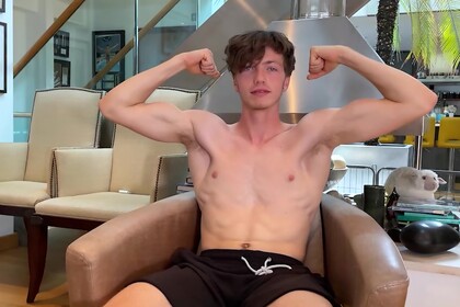 Straight Young Basketball Player Shows off his Ripped Body &amp; Wanks his Big hard Uncut Cock &amp; Cums!